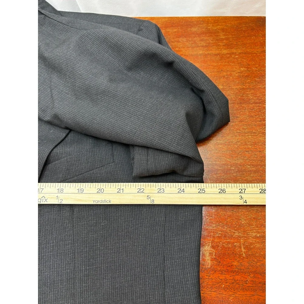 Hickey Freeman Wool Suit Set Men 48L 36x30‎ Gray USA Union Made 2-Piece Classic